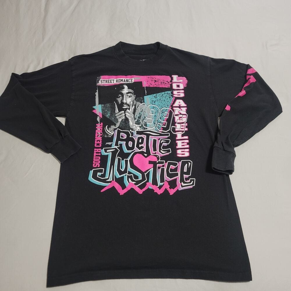 Vintage Tupac Shakur Poetic Justice 90s Rap Long Sleeve Hip Hop Streetwear Shirt
